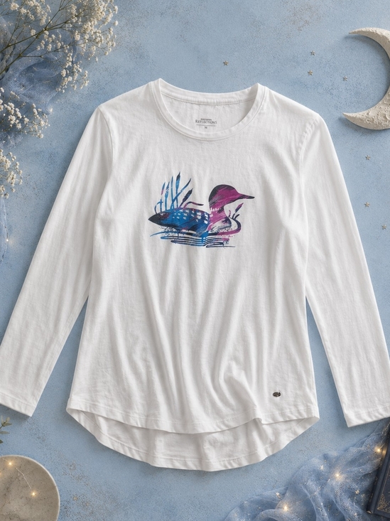 Northern Reflections Tops - Northern Reflections Organic Cotton Loon Graphic Tee M